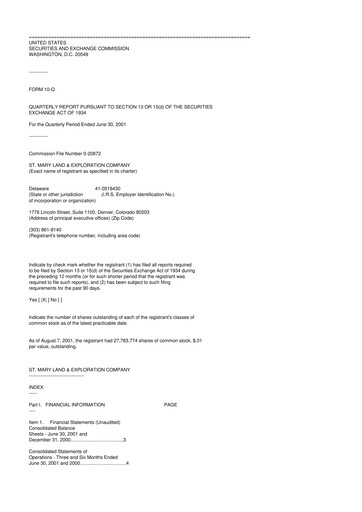 Thumbnail SM Energy
 10-Q Quarterly Report FY 