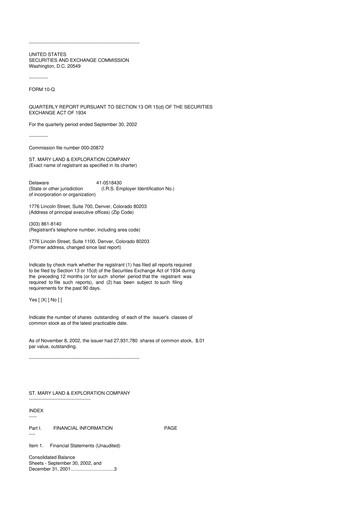 Thumbnail SM Energy
 10-Q Quarterly Report FY 