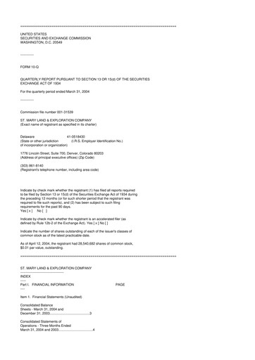 Thumbnail SM Energy
 10-Q Quarterly Report FY 