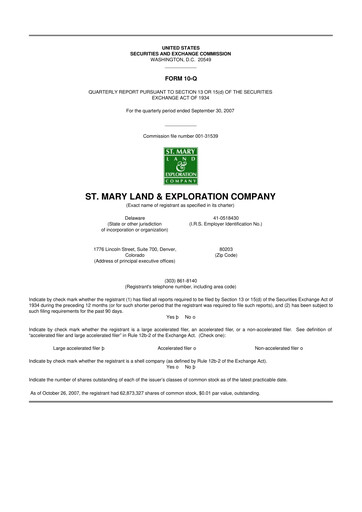 Thumbnail SM Energy
 10-Q Quarterly Report FY 