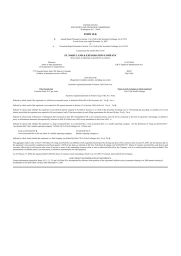 Thumbnail SM Energy
 10-K Annual Report 