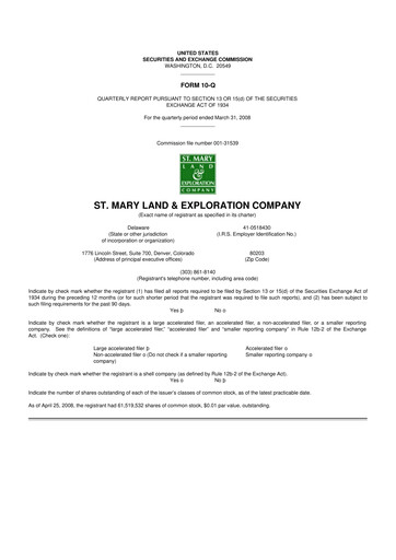 Thumbnail SM Energy
 10-Q Quarterly Report FY 