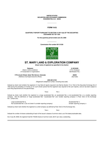 Thumbnail SM Energy
 10-Q Quarterly Report FY 