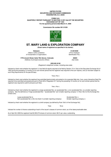 Thumbnail SM Energy
 10-Q Quarterly Report FY 