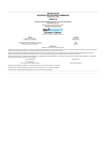 Thumbnail SM Energy
 10-Q Quarterly Report FY2013 