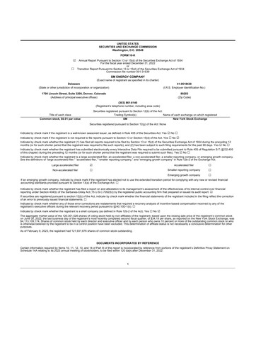 Thumbnail SM Energy
 10-K Annual Report 2022