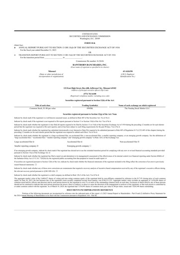 Thumbnail Hawthorn Bancshares 10-K Annual Report 2023