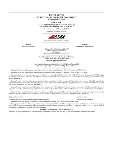 Thumbnail Air Transport Services Group 10-K Annual Report 2011