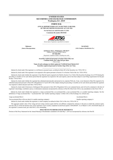 Thumbnail Air Transport Services Group 10-K Annual Report 2014