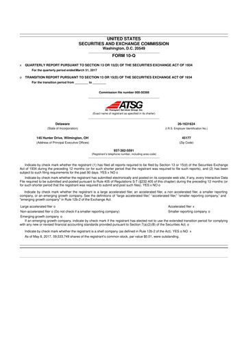 Thumbnail Air Transport Services Group 10-Q Quarterly Report FY2017 