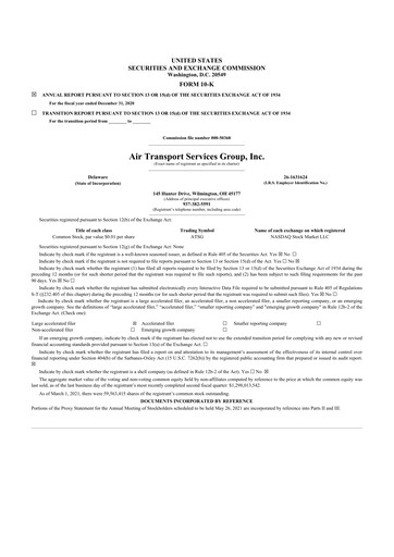 Thumbnail Air Transport Services Group 10-K Annual Report 2020