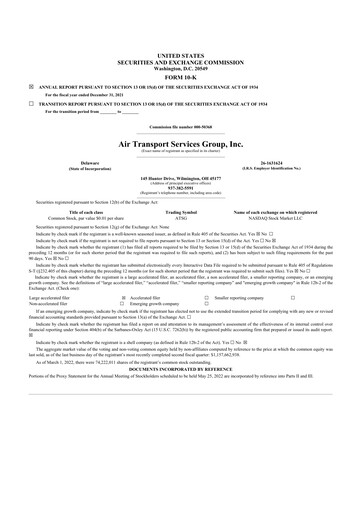 Thumbnail Air Transport Services Group 10-K Annual Report 2021