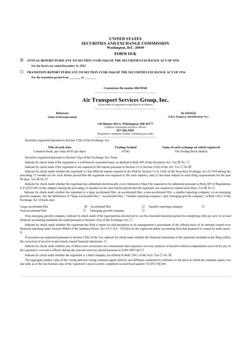 Thumbnail Air Transport Services Group 10-K Annual Report 2022