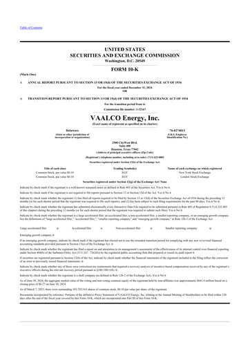 Thumbnail Vaalco Energy
 10-K Annual Report 2024