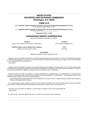 Thumbnail Expand Energy 10-Q Quarterly Report FY2017 