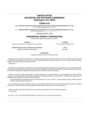 Thumbnail Expand Energy 10-Q Quarterly Report FY2017 
