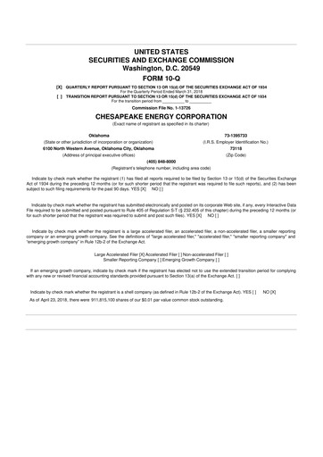 Thumbnail Expand Energy 10-Q Quarterly Report FY2018 