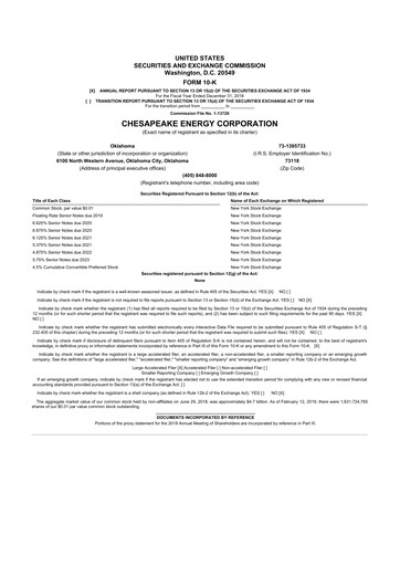 Thumbnail Expand Energy 10-K Annual Report 2018