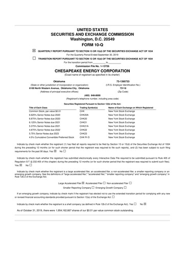Thumbnail Expand Energy 10-Q Quarterly Report FY2019 