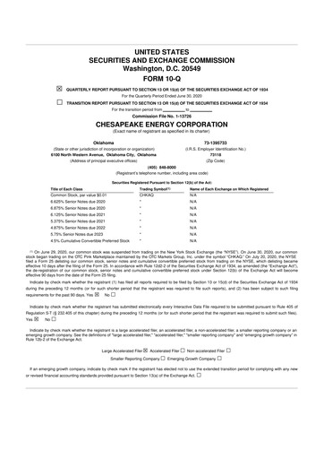 Thumbnail Expand Energy 10-Q Quarterly Report FY2020 