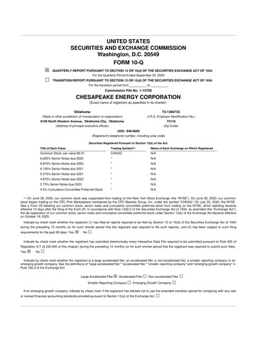 Thumbnail Expand Energy 10-Q Quarterly Report FY2020 