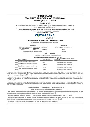 Thumbnail Expand Energy 10-Q Quarterly Report FY2021 