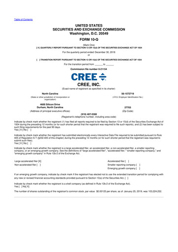 Thumbnail Wolfspeed 10-Q Quarterly Report FY2019 