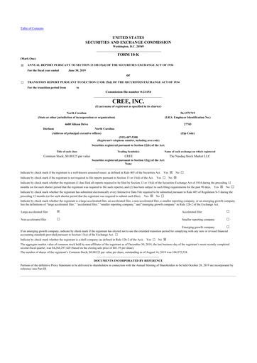 Thumbnail Wolfspeed 10-K Annual Report 2019