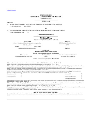 Thumbnail Wolfspeed 10-K Annual Report 2020