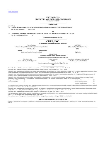 Thumbnail Wolfspeed 10-K Annual Report 2021