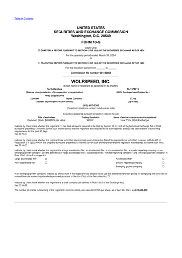 Thumbnail Wolfspeed 10-Q Quarterly Report FY2024 