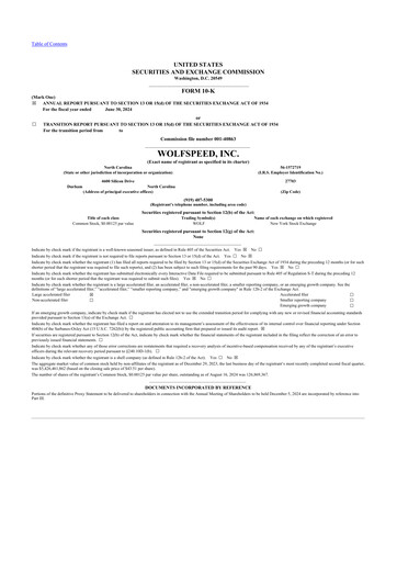 Thumbnail Wolfspeed 10-K Annual Report 2024