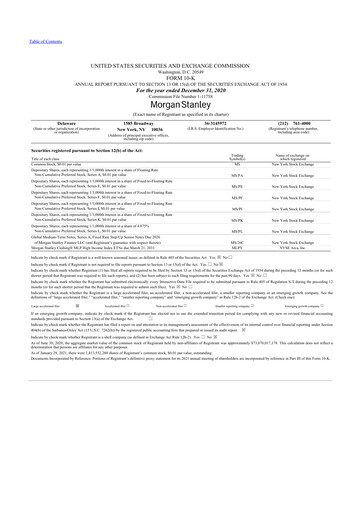 Thumbnail Morgan Stanley 10-K Annual Report 2020