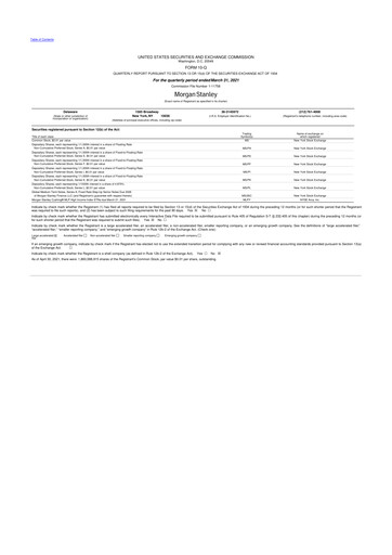 Thumbnail Morgan Stanley 10-Q Quarterly Report FY2021 