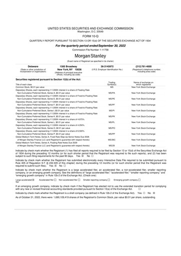 Thumbnail Morgan Stanley 10-Q Quarterly Report FY2022 