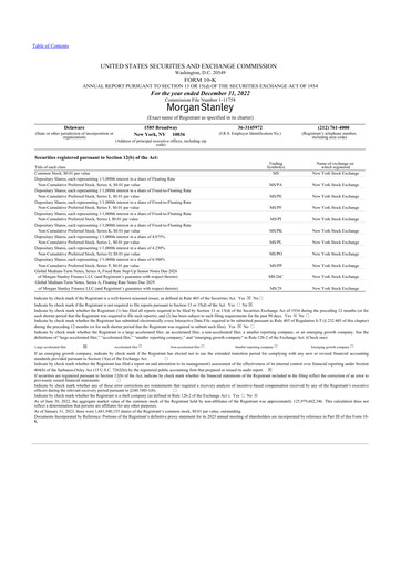 Thumbnail Morgan Stanley 10-K Annual Report 2022
