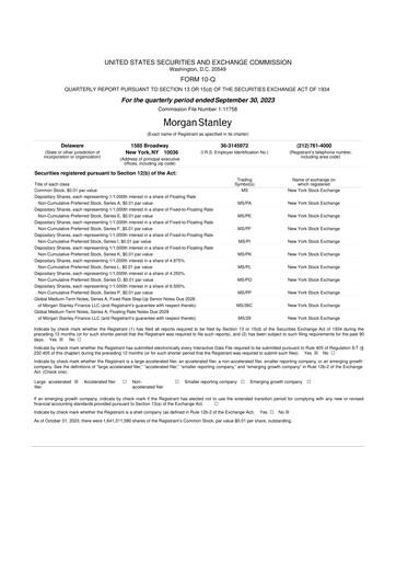 Thumbnail Morgan Stanley 10-Q Quarterly Report FY2023 