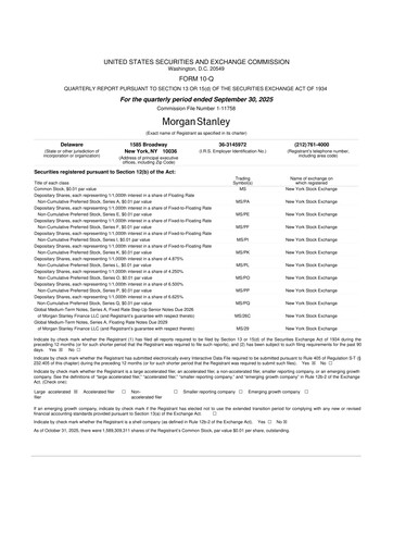 Thumbnail Morgan Stanley 10-Q Quarterly Report FY2025 