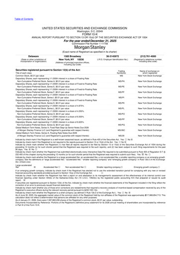 Thumbnail Morgan Stanley 10-K Annual Report 2025