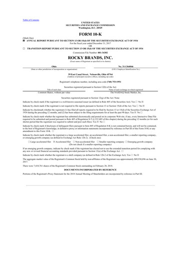 Thumbnail Rocky Brands 10-K Annual Report 2017