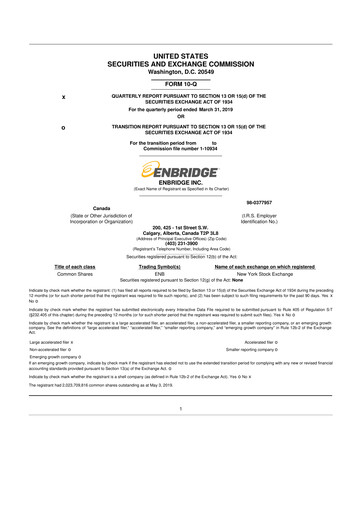 Vorschaubild Enbridge 10-Q Quartalsbericht 2019 