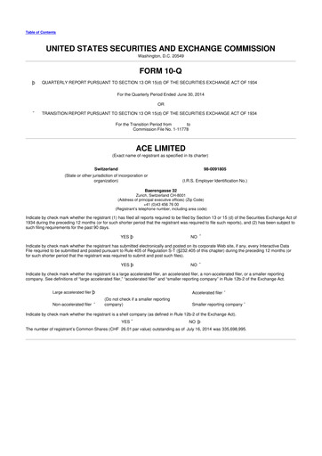 Vorschaubild Chubb 10-Q Quartalsbericht 2014 