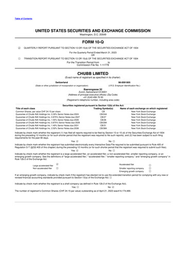 Vorschaubild Chubb 10-Q Quartalsbericht 2023 