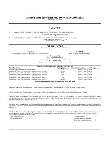 Thumbnail Chubb 10-K Annual Report 2023