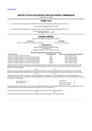 Vorschaubild Chubb 10-Q Quartalsbericht 2025 