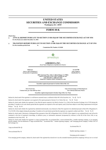 Thumbnail Amedisys 10-K Annual Report 2018