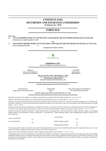 Thumbnail Amedisys 10-K Annual Report 2019