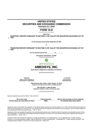 Thumbnail Amedisys 10-Q Quarterly Report FY 