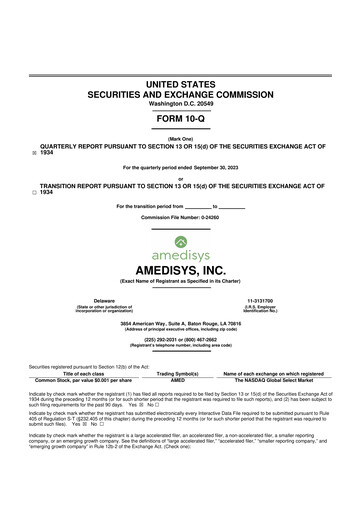 Thumbnail Amedisys 10-Q Quarterly Report FY 