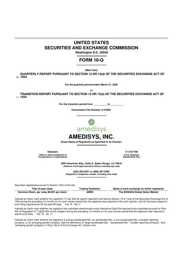 Thumbnail Amedisys 10-Q Quarterly Report FY 